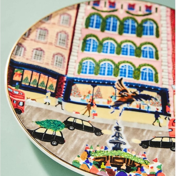 Anthropologie Christmas Time In The City London Plate - Picture 2 of 4